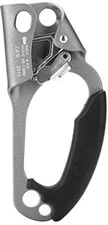 Tbest Handsteigklemme Ascender Seilklemme Klettern Rechte Hand Ascender Kletterhand Klettergriff rechts für 8mm-13mm Seil rechtshändige Kletterausrüstung-grün/orange/grau(Grau)