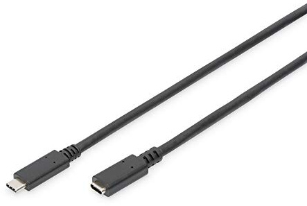 DIGITUS USB 3.2 Gen2 Verlängerungskabel - 0.7 m - USB C (St) zu USB C (Bu) - 10 Gbit/s - Typ-C Kabel - Schwarz