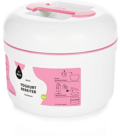 My.Yo - Yaourtière sans électricité | Couleur crèmes/limets | Avec 2 sachets de ferments bio