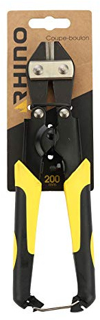 Rhino - Coupe - boulons manuels - Mini coupe - boulons 200 mm - Pince monseigneur - coupe câble - Coupe boulons compact - Capacité de coupe jusqu’à 2 mm - Long. 200 mm - Manche ergonomique