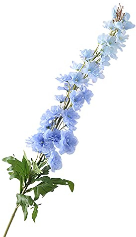 Beliebte Dekoration für Zuhause und Garten, 1 Stück, künstliche Blume, natürliche Heimdekoration, leichte Astblätter, künstliche Rittersporn, Blume für Hochzeit, Hellblau