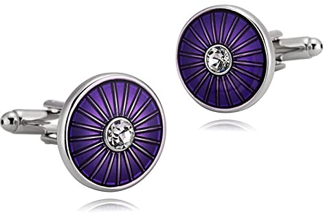 Whoiy Gemelos Bicicleta Camisa Hombre, Gemelos de Boda Circonita Flor para Hombres Grabado Gratis con Joyero