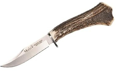 LO TRINCO YO Muela GREDOS GRED-10H hoja de acero MoVa de 10 cm y empuñadura de asta de ciervo y latón para Caza, Pesca, Supervivencia y Bushcraft.
