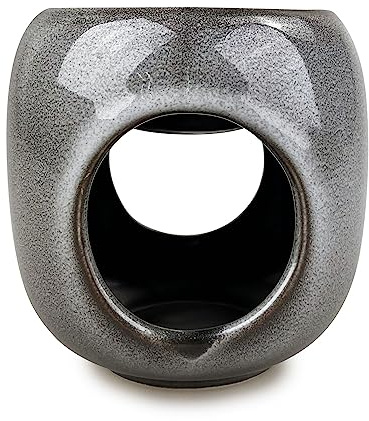 pajoma Duftlampe - | Design Duftlicht aus Hochwertigem Keramik Material/H 12,0 x ø 12,0 cm (Grau)