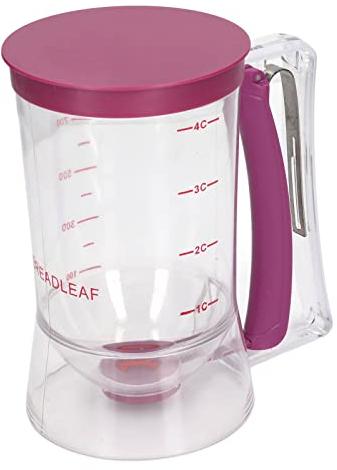 Tomotato 900ml Dispenser per Pastella, Separatore per Pastella con Coperchio e Scala, per Pancake, Cupcake, Waffle, Mix di Muffin, Crepe e Torte