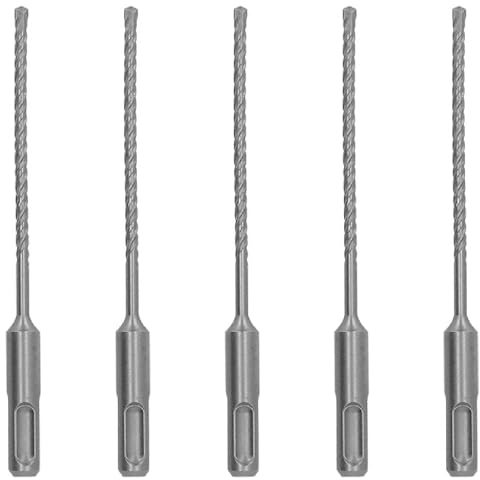SDS Plus Punta per trapano a percussione rotante 5Pz 5mm x 210mm Punta per muratura per la foratura di calcestruzzo Pietra Mattoni Roccia