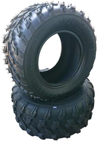 HMParts 2x Pneu 20x10-10 6PR Junkai Atv Quad Tracteur de Pelouse Tondeuse Autoportée Chasse-Neige