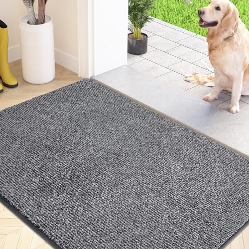 FCSDETAIL Dirt Trapper Indoor Door Mat 50 x 80 cm, Machine Washable Entrance Rug, Dog Doormat, Non-slip Inside Floor Mat for Entryway, Muddy Shoes & Paws