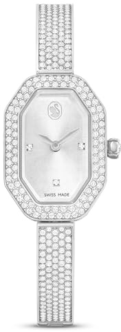 Swarovski Dextera Bangle watch, Swiss Made, Metal bracelet, Silver tone, Stainless steel