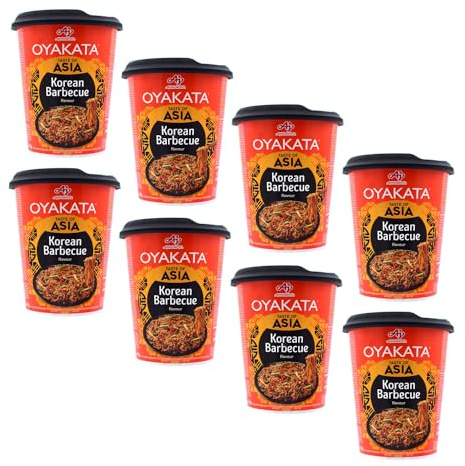 Oyakata® | Pot instantané avec sauce et nouilles | Nouilles instantanées saveur barbecue coréen - 8 x 93 Gr | Spaghettis au barbecue japonais