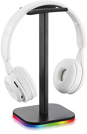 ROBMNE RGB Headphone Stand Game Headset Desk Display Holder LED Base USB Pickup Light Headset Support Bracket-A