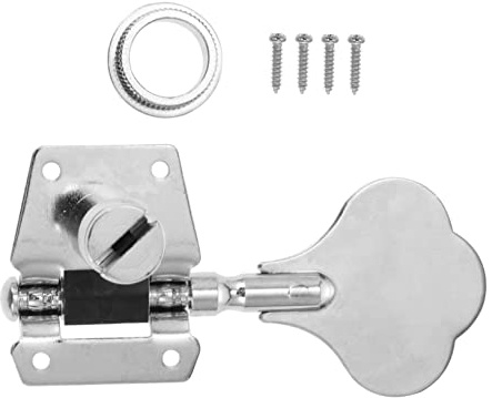 FUNOMOCYA Basssaitenmechanik Gitarrenteile aus Stahlblech und Eisen für E-bass Silberne Offene Gitarrenstimmwirbel zum Austausch und Klangverbesserung
