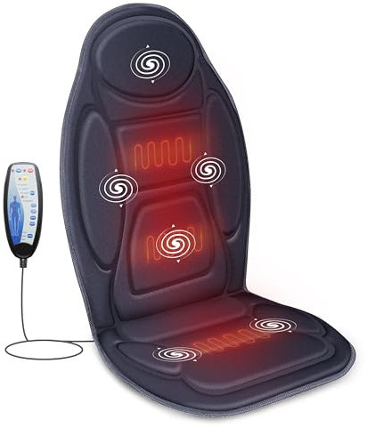 Snailax Vibration Massage Chair with Heat, Back Massager, Gifts for Women,Men, 6 Vibrating Massage Motors, 2 Heat Levels, Father's Day Gifts