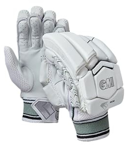 Gunn & Moore GM 808 Cricket-Schlaghandschuhe, schlanke Handrücken-Form, Komfort mit Schutz, Handfläche aus Kalbsleder, für Erwachsene, Rechtshänder, 1 Paar, ca. 480 g pro Paar