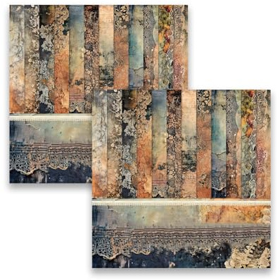MerwDeeyt 48 Sheets Vintage Scrapbook Paper 6x6 Inch Single-Sided