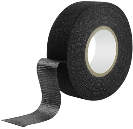 Insulating Electric Tape Black, 19MMx25M Fabric Cloth Electrical Tapes Featuring Heat-Resistant, Moisture-Proof, Strong Stickiness, Suitable for Cars Motorcycle Cable Fixed