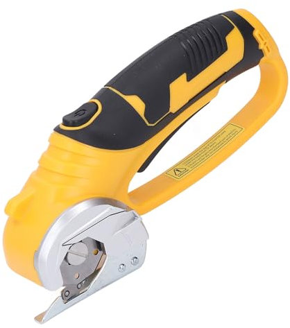 Cordless Electric Scissors, 4V Rechargeable Power Rotary Cutter Heavy Duty Fabric Scissor with Safety Lock & LED Light for Cardboard Carpets Fabrics Leather, Efficient Cutting