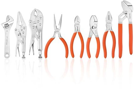 Ensemb de pinces et de clés ValueMax 8 pièces, comprenant une pince de monteur de lignes, une pince-étau, une pince à bec effilé, une pince à joint rainuré et une pince à glissement Outils hydraulique