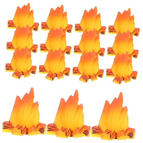 BESPORTBLE 15stücke Harzspielzeug Miniaturfeuer Für Puppenhäuser Dekoratives Tragbares Feuermodell Mini-landschaftszubehör Für Foto-Requisiten Und Kleine