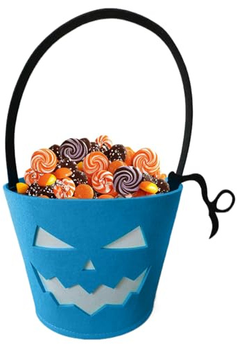 Secchio di Halloween | Cesto per Luminoso al Buio per Halloween - Sacchetti di Feltro Pieghevoli e di stoccaggio per Giocattoli, cioccolatini e Forniture per Feste