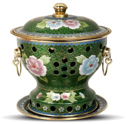 Faitout chinois authentique en cuivre – Style traditionnel de Pékin pour les réunions de famille et les fêtes, idéal pour la cuisine et le dortoir (C vert, gourde cuivrée)
