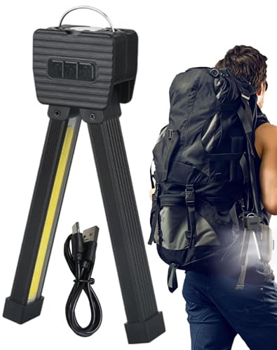 Lámpara de gimnasio – Luces de trabajo LED magnéticas, linterna de atenuación recargable | Diseño de gancho plegable ajustable de 180°, lámpara de posar impermeable para escenario de culturismo