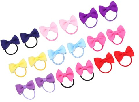 Supvox 18 Stück Elastisches Haarschleifen für Babys und Mädchen Einzigartig Gestaltete Haargummis aus Gummiband mit Schleifenform nicht Verformbar für Jeden Anlass Zufällige Farbe