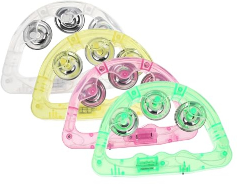 Toddmomy 8 Stück LED Tamburin Blinkende Handrasseln Buntes Partyspielzeug für Kinder Musikspielzeug für Geburtstage und Festivals Zufällige Farbe