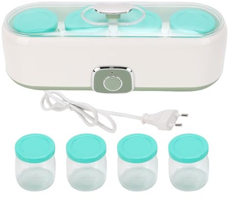 Qcwwy Yogurtera con 4 Tarros, Cocina Automática Inteligente Programable, Calefacción a Temperatura Constante, Máquina de Yogur que Ahorra Espacio, Aparato de Cocina para Griego Casero
