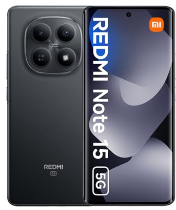 XIAOMI Redmi Note 15 5G Smartphone 6GB+128GB, Snapdragon® 6 Gen 3, 108MP Super-clear Camera, 6.77 120Hz Amoled Display, 5520mAh Battery, Black (2 Years Warranty+No In-box Charger)