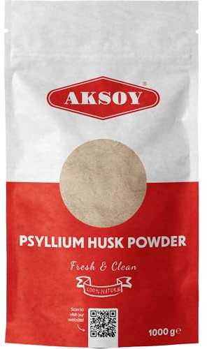 Whole Psyllium Husk Powder 99% Purity 1KG Powerful Psyllium Seed Husk Fiber Soluble & Insoluble Fiber Source