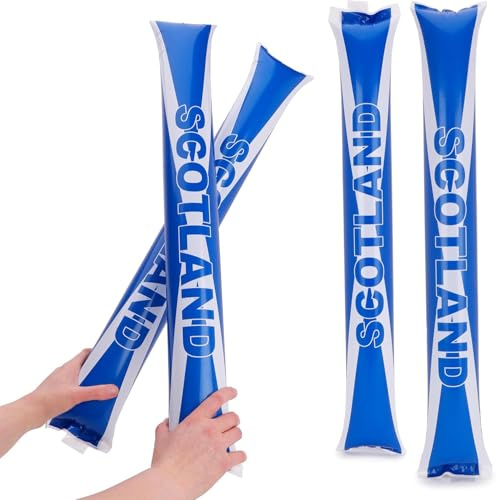 Toyland® Pack Of 2-61cm (24) Reusable Scotland Flag Bang Bang Sticks - Large Plastic Thundersticks - Party Decorations & Noise Makers - World Cup, St Andrews Day & Scottish Sports Celebrations