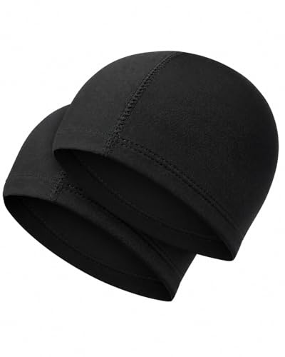 YAPKOLV Cuffia da Nuoto e Piscina 2 Pezzi Nero, Unisex per Donne Uomini Adulti, in Tessuto Elastico Confortevole per Protezione Capelli Lunghi Corti