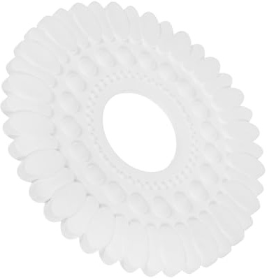 Weiße Deckenrosette aus Ps mit Hohlmuster, Elegante Deckendekoration | Schlafzimmer und Renovierungsprojekte, Füllt Deckenlücken Sauber, Einfache Montage, Europäischer Stil