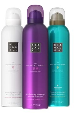 RITUALS Espuma de Ducha Set, Flor de Cerezo y Leche de Arroz, Hidratante, 3 x 200ml