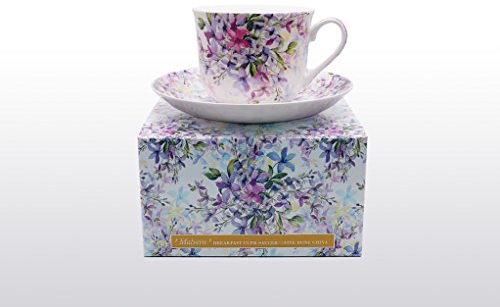 Bone China Breakfast Cup/Saucer Malvern Gift Boxed Postage Free UK