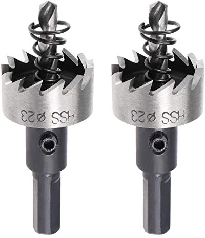 sourcingmap 2 Pcs 23mm HSS Drill Bit Hole Saw for Stainless Steel Metal Alloy Wood
