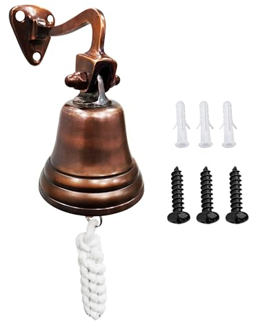 ARSUK Schiffsglocke 3 Zoll - Laut & Klar - Vintage Glocke zum Aufhängen für Tür, Garten, Boot, Spielhaus oder Bar - Maritime Deko