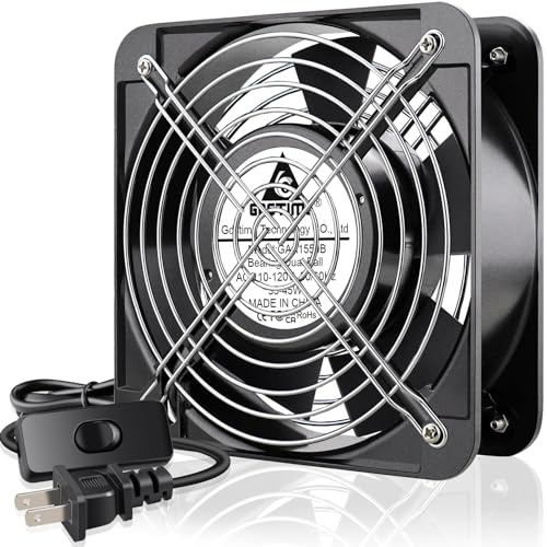 GDSTIME AXIAL Fan 15050, 110V 120V AC 150mm x 150mm x 50mm Fan, Ventilation Exhaust Projects Cooling Fan