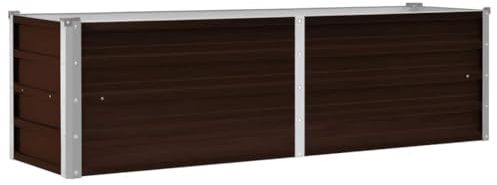 vidaXL Arriate de Acero galvanizado marrón 160x40x45 cm
