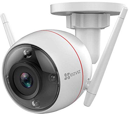 EZVIZ C3W 1080p Vision Nocturne en Couleur Caméra Surveillance Wifi Extérieur, Caméra Sécurité avec Alarme Sirène et Flash, IP67, Alexa Compatible, Détection de Mouvement, Audio Bidirectionnel, H.265