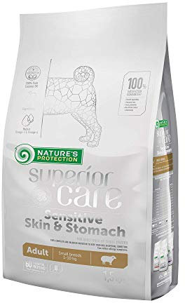 Nature's Protection Superior Care High-Protein Dry Dog Food – Hypoallergenic Dog Food with Lamb for Adult Small Dogs with Sensitive Skin & Stomach – Omega 3 & 6 – Healthy Skin & Digestion (1.5kg)
