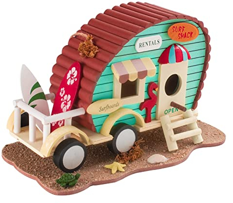 GARDIGO® Vogelhaus in Wohnwagen-Optik I Dekorativer Meisen Nistkasten für Garten Terrasse oder Balkon I 30mm Einflugloch I Vogelhäuschen zum Aufhängen für Kleinvögel I Nisthilfe Sperling