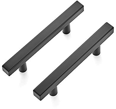 Ravinte 30 Pack 5 inch Square Cabinet Pulls Matte Black Stainless Steel Kitchen Drawer Pulls Cabinet Handles 5”Length, 3” Hole Center