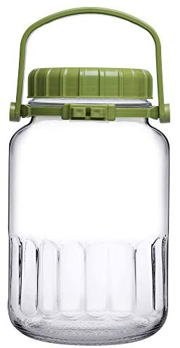 Queensway Home & Dining Clear Glass Food Jar Preserve Airtight Container Storage Lid 3L 4L 5L (1, 5 Litres)