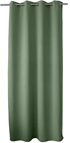 ED ENJOY HOME Tenda oscurante con occhielli argentati, verde cachi chiaro, 140 x 240 cm, 100% poliestere, tessuto certificato Oeko-TEX, collezione liquirizia