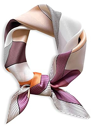 LumiSyne Sciarpe Di Seta Donna Foulard Quadrata Modello Di Gatto Raso Seta Morbida Calda Sciarpa Al Collo Stile Per Il Tempo Libero Decorazione Moda Fazzoletto Fascia Per Capelli Primavera Autunno