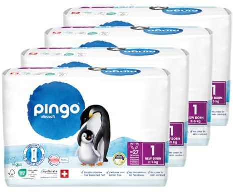 Pack ahorro Pañales T1 (recién nacido) Pingo 108 Uds