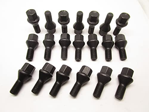 Kit 20 bulloni ruota neri compatibili con Fiat Multipla Doblò Stilo Bravo Brava Punto Marea Palio Idea dal 2001 in poi ruote cerchi in acciaio e in lega Farad