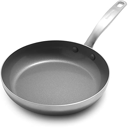 GreenPan Chatham Bratpfanne, dreilagig, Edelstahl, gesunde Keramik, Antihaftbeschichtung, Induktion, geeignet für Bratpfanne, 24 cm